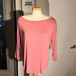 Boat neck demi sleeve Women's Mauve Top